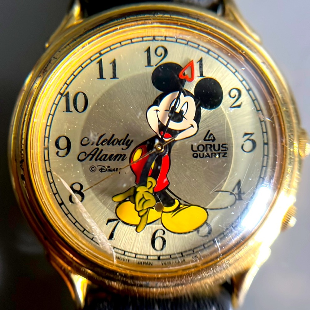 Disney Vintage Mickey Mouse Lorus Melody Alarm Watch